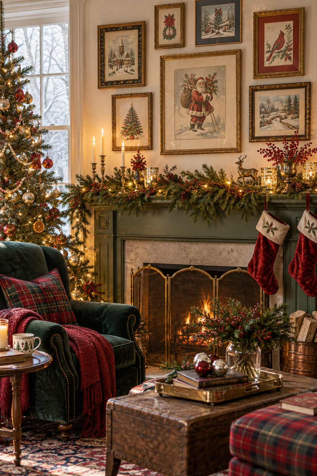 Add Framed Vintage Christmas Cards