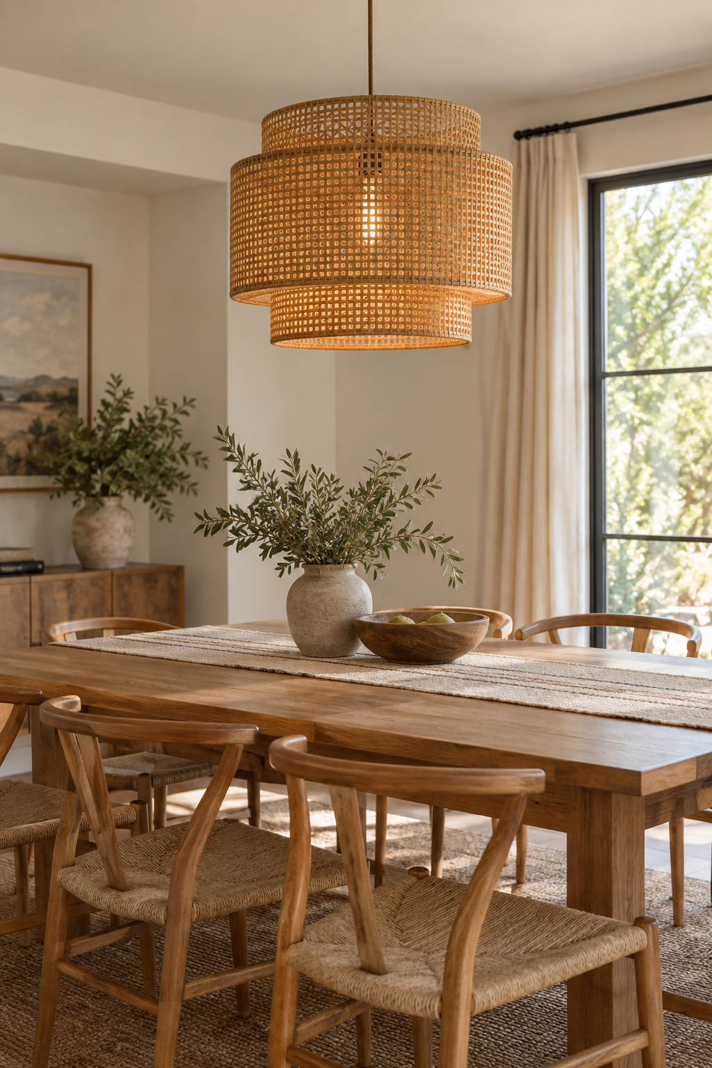 Use a Double-Layer Rattan Shade