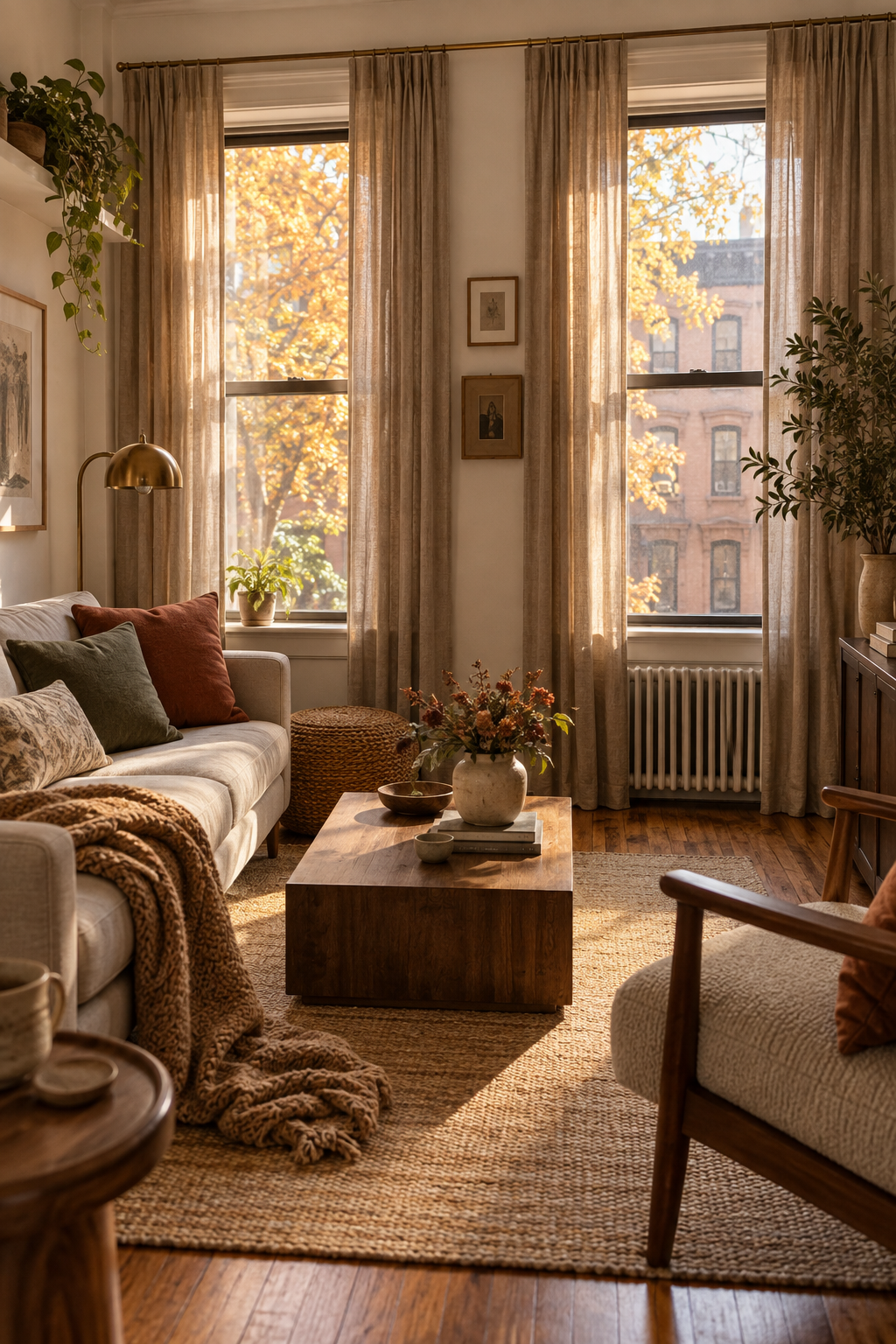 Hidden storage in a cozy fall apartment