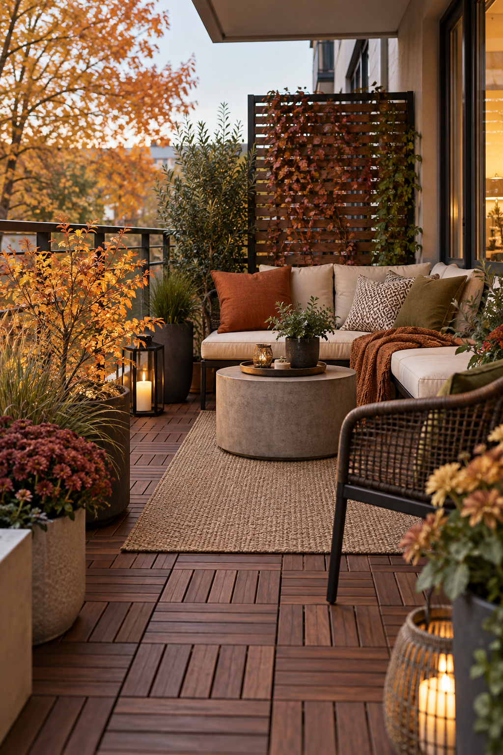 Renter friendly fall apartment patio