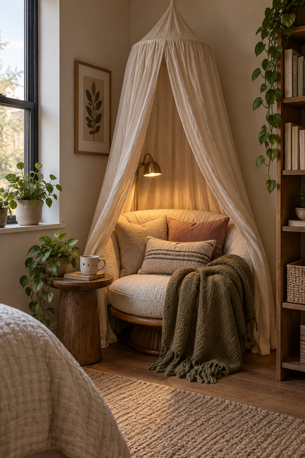 Add a Canopy for a Soft Enclosed Feeling