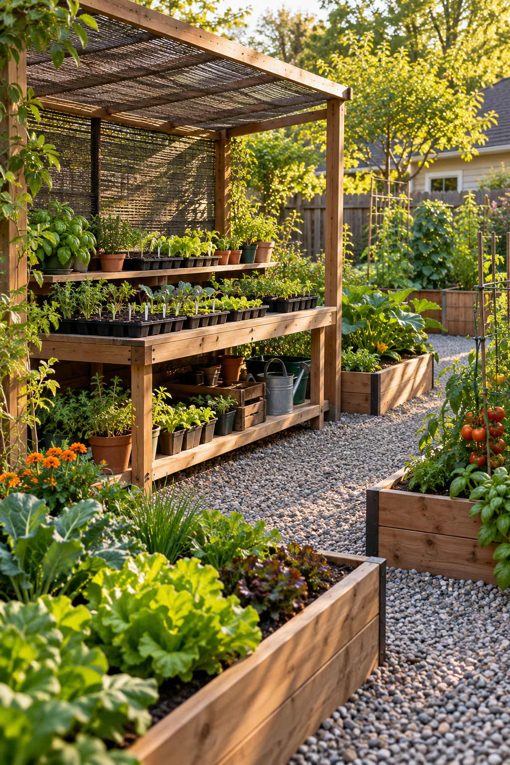 Add a Shaded Nursery Area for Seedlings in a small backyard garden
