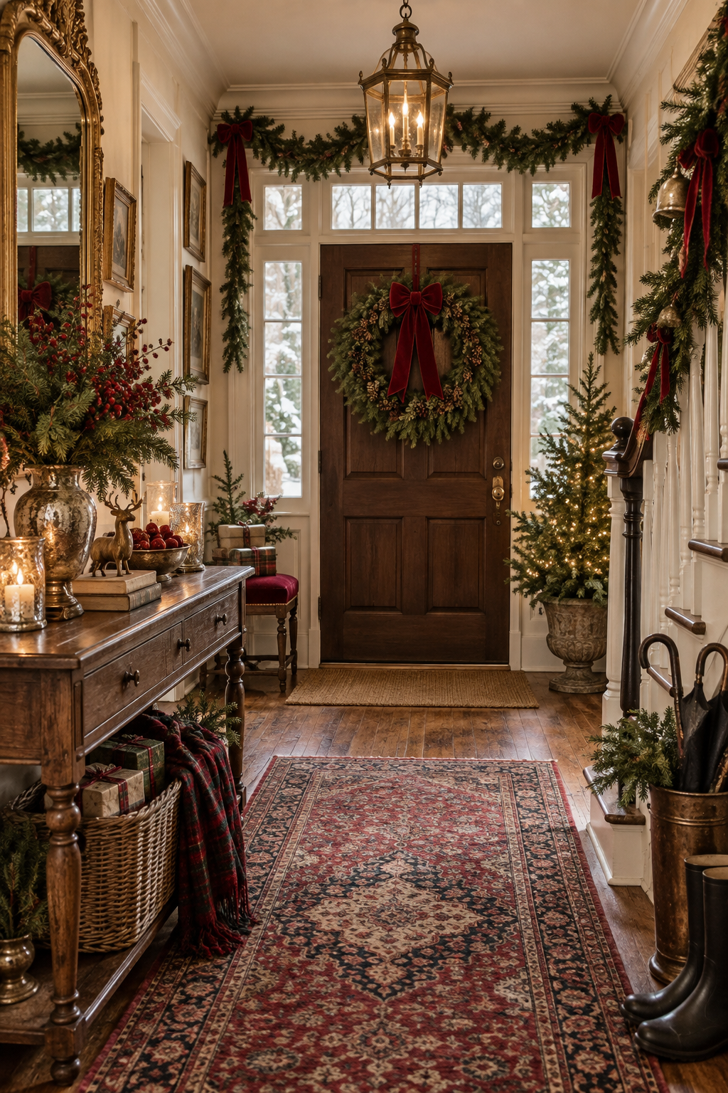 Create a Nostalgic Holiday Entryway