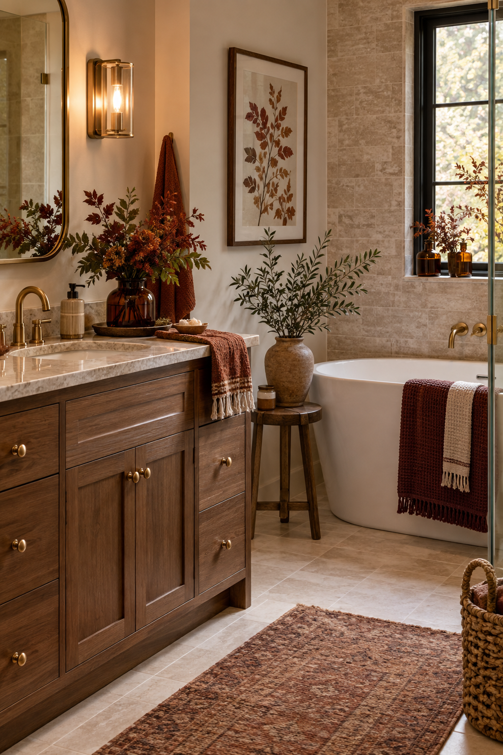 No pumpkin fall bathroom decor