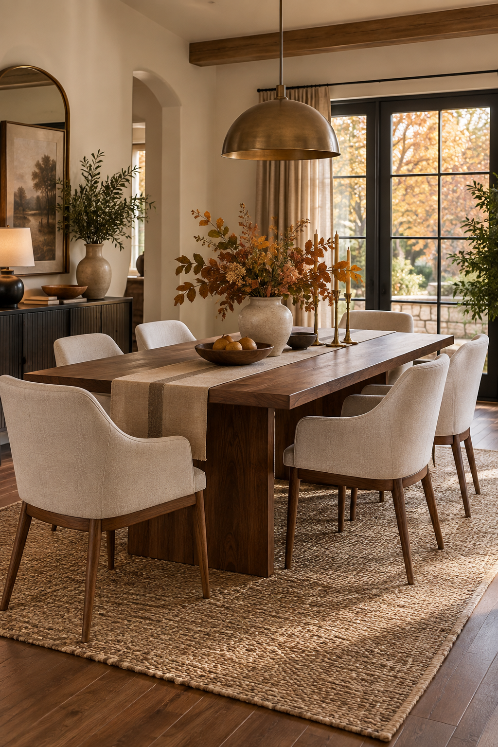 Modern cozy fall dining room