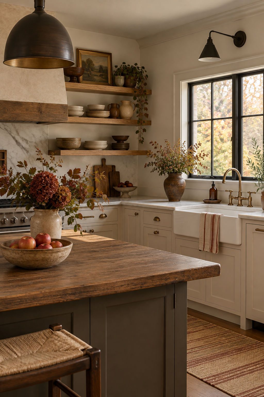 Refined farmhouse fall kitchen