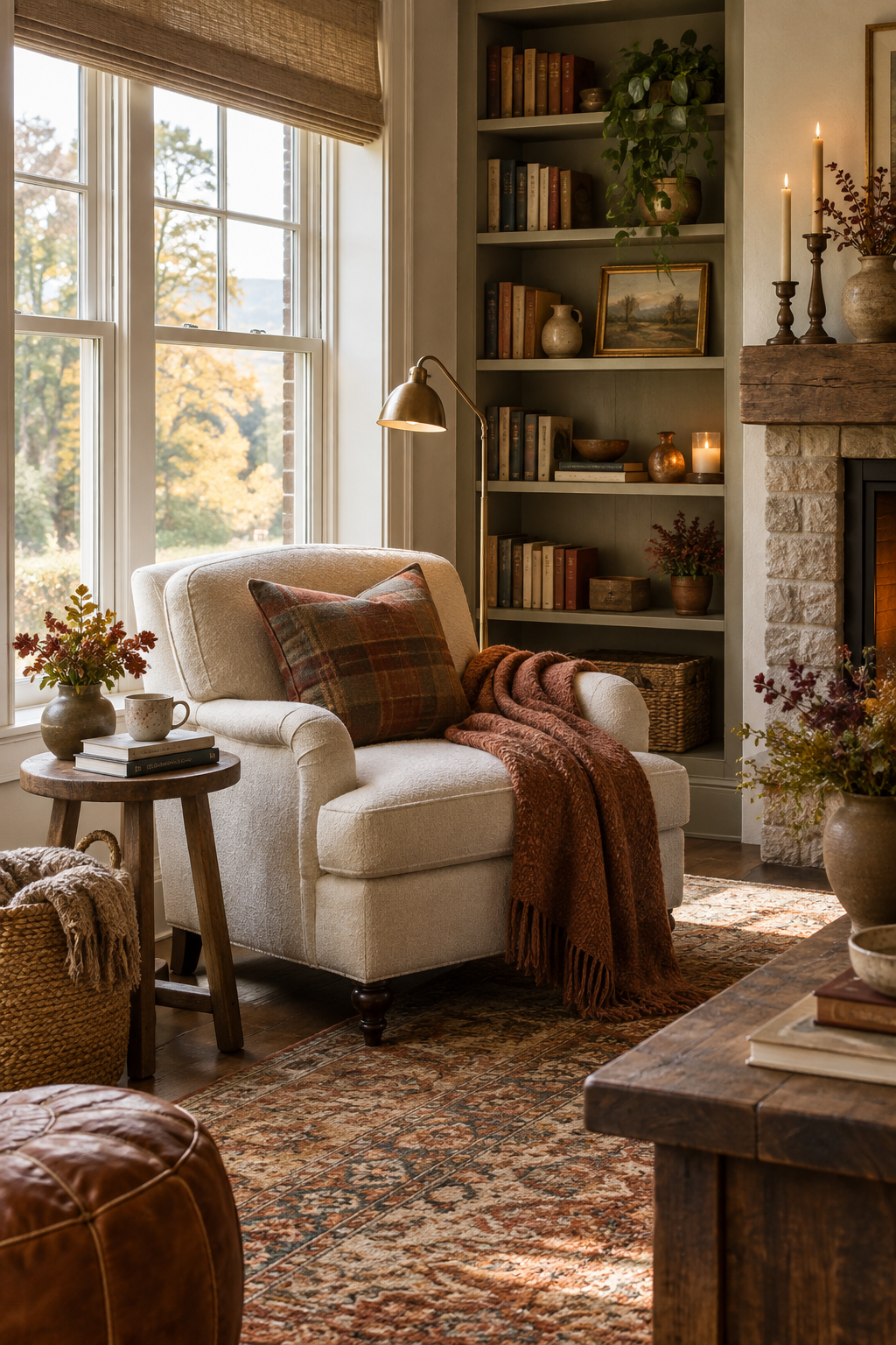 Mid century modern autumn living room