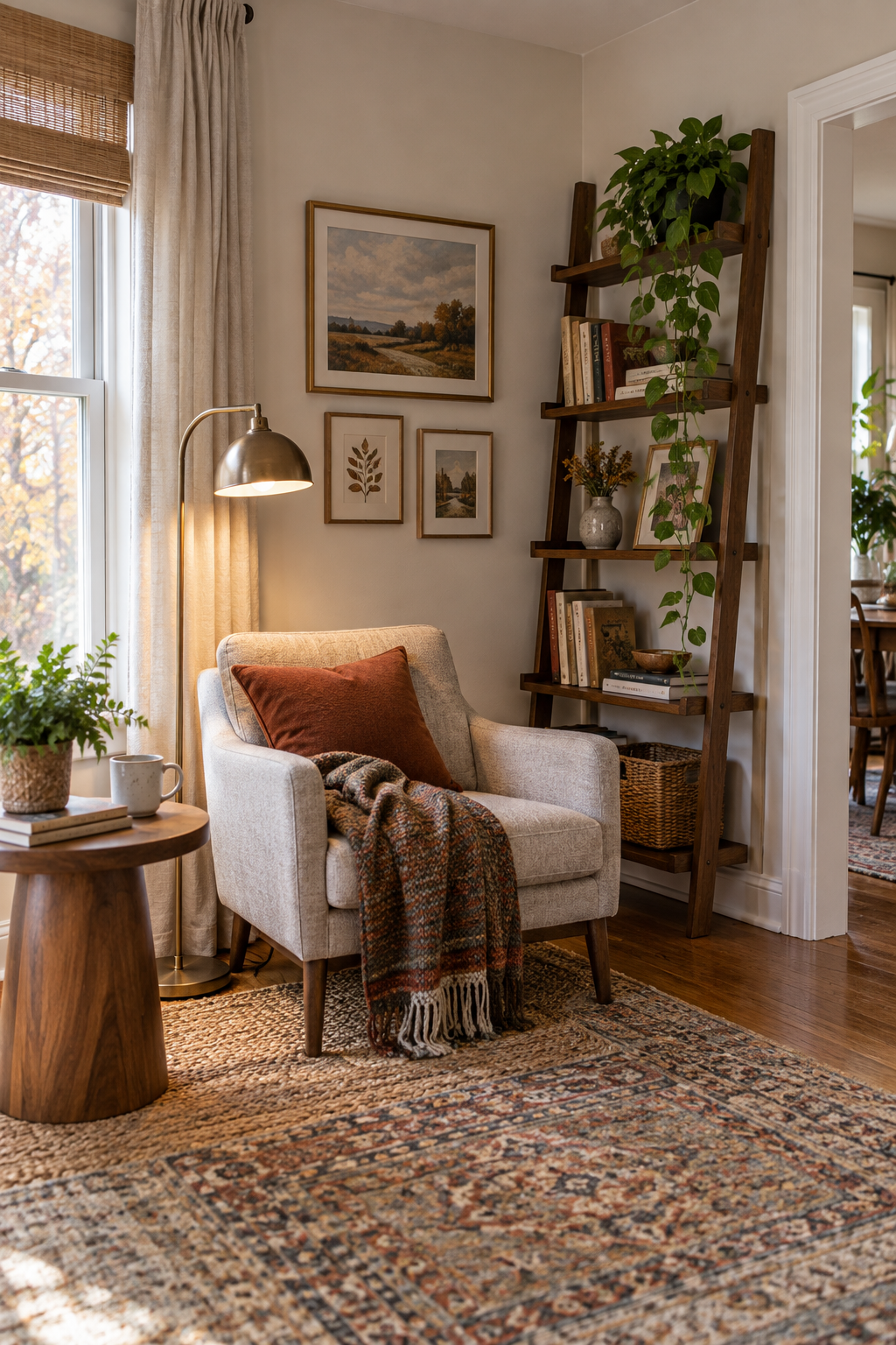 Renter friendly fall reading corner