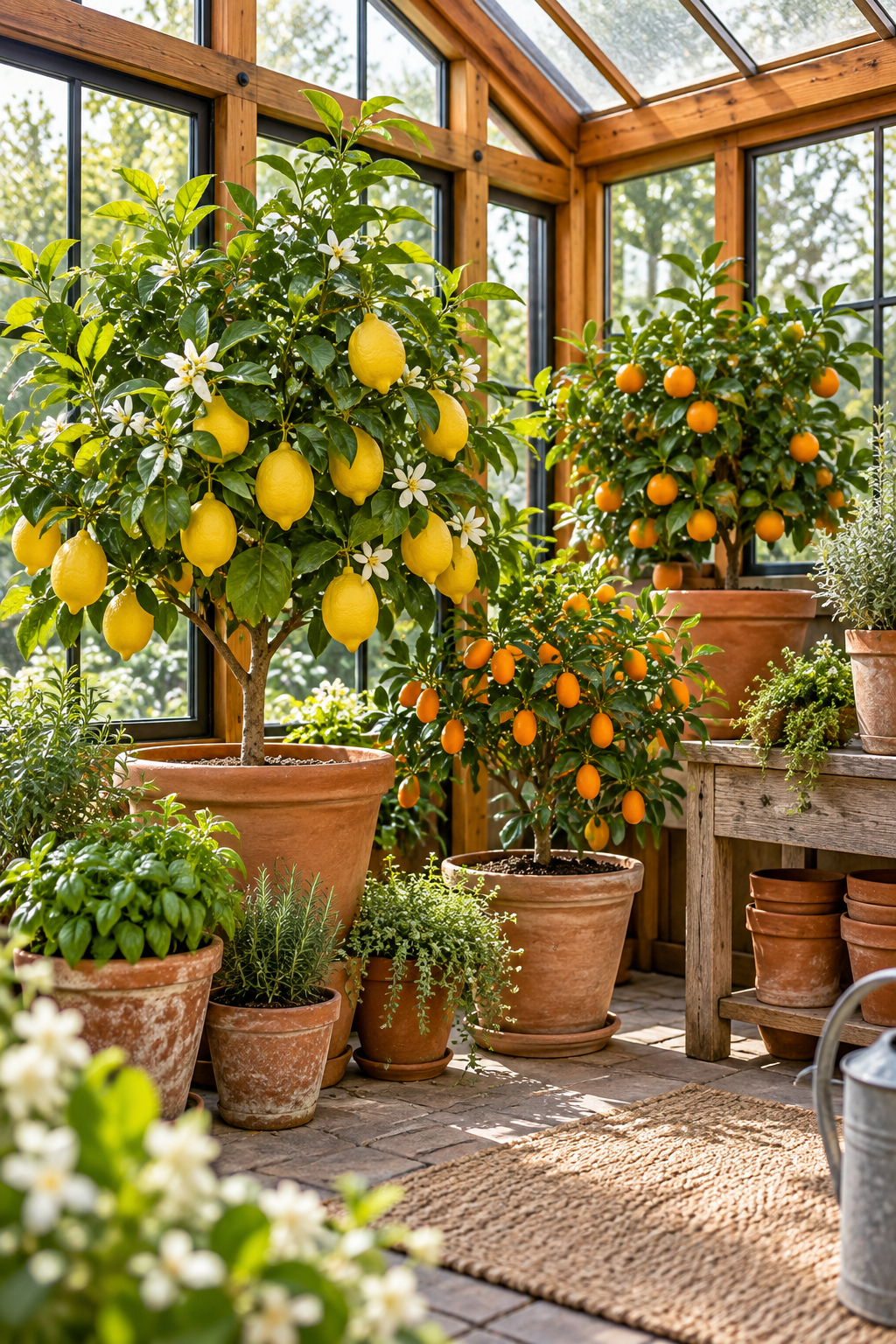 Create a Colorful Citrus Corner inside a beautiful garden greenhouse
