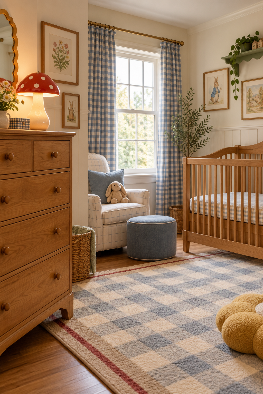 Add a Playful Mushroom Lamp in a nostalgic 90s-inspired nursery