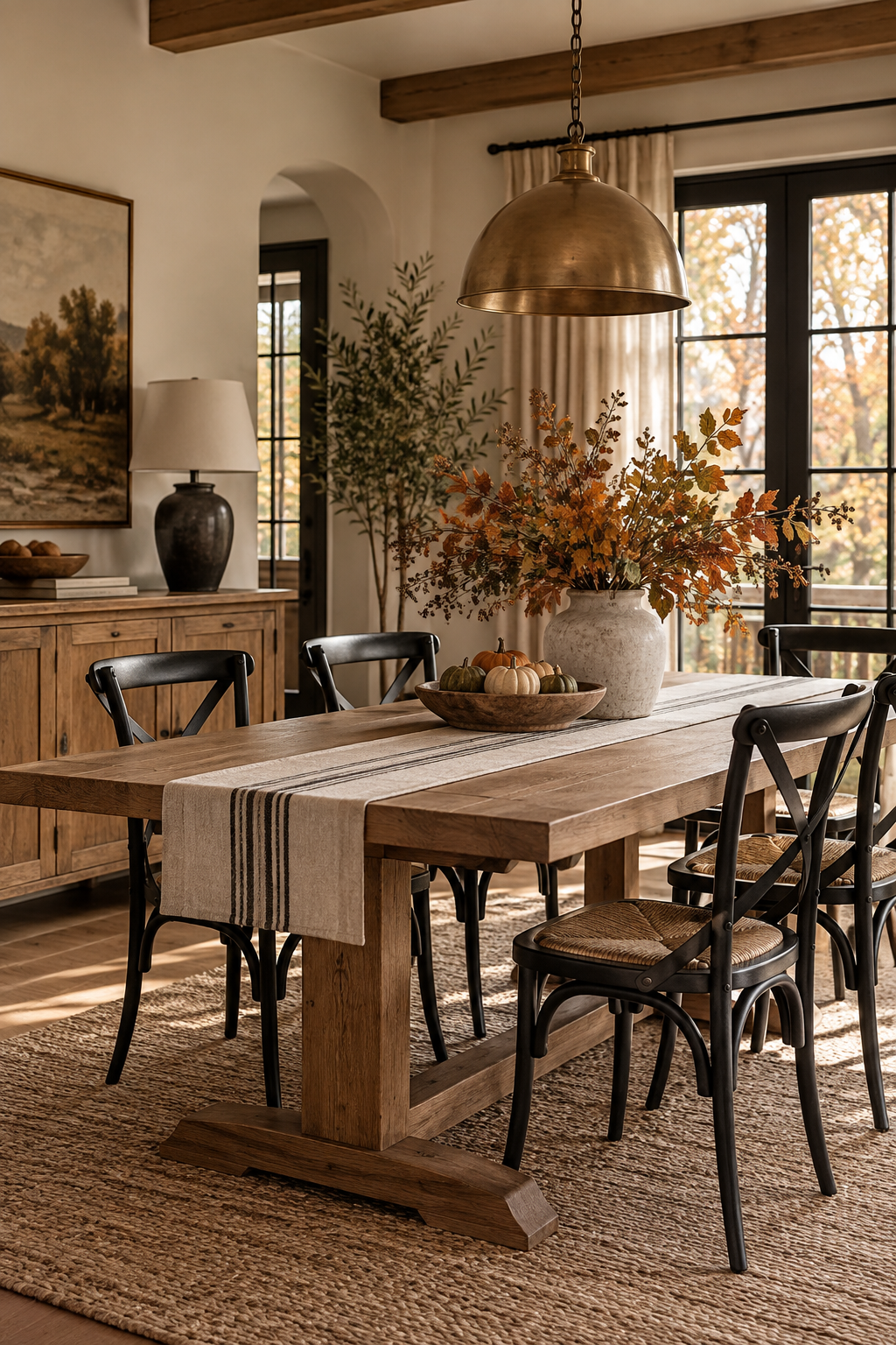 Refined farmhouse fall dining room