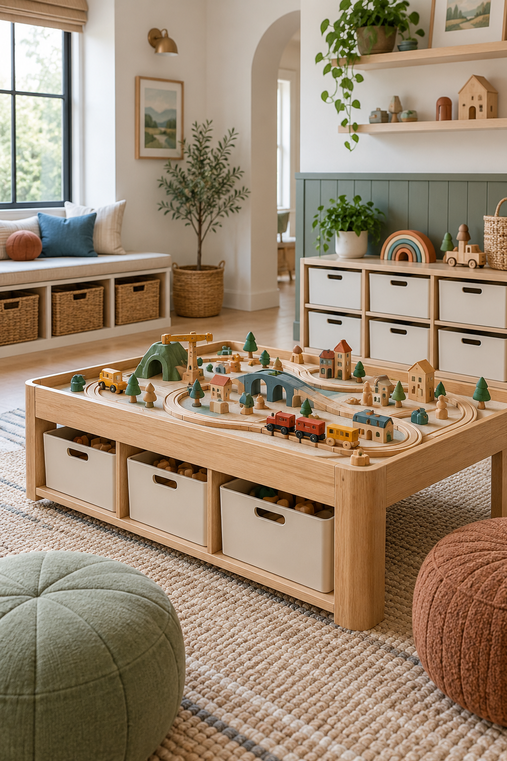 Build a Construction and Train Zone in a stylish screen-free playroom