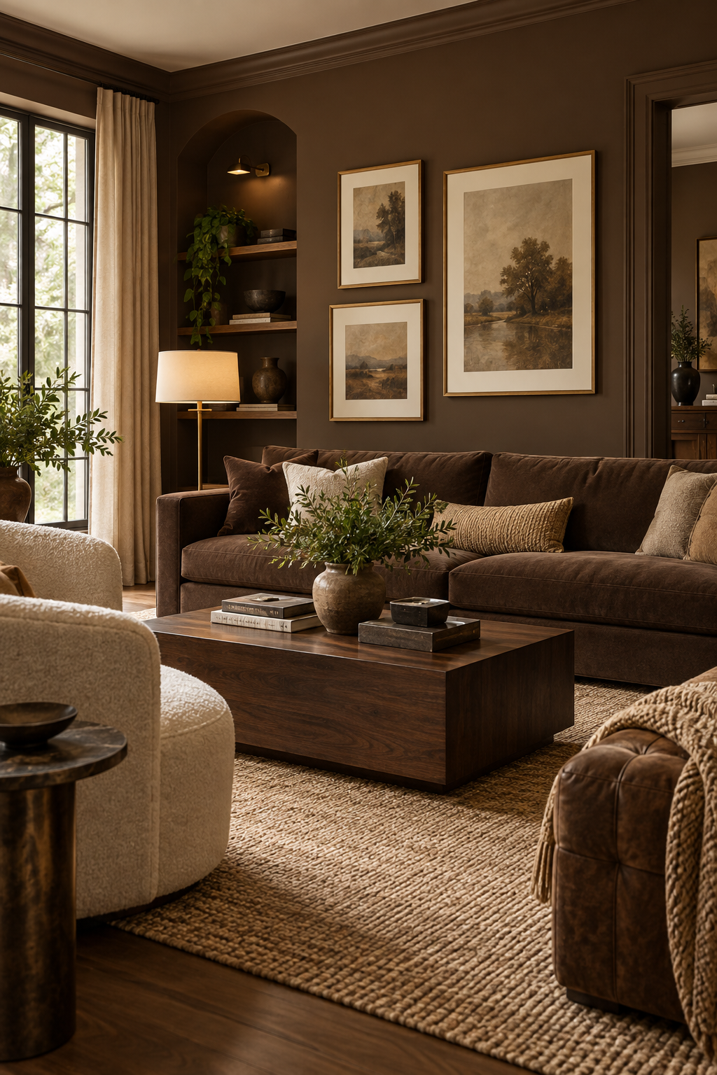 Use Cream Art Mats on Brown Walls