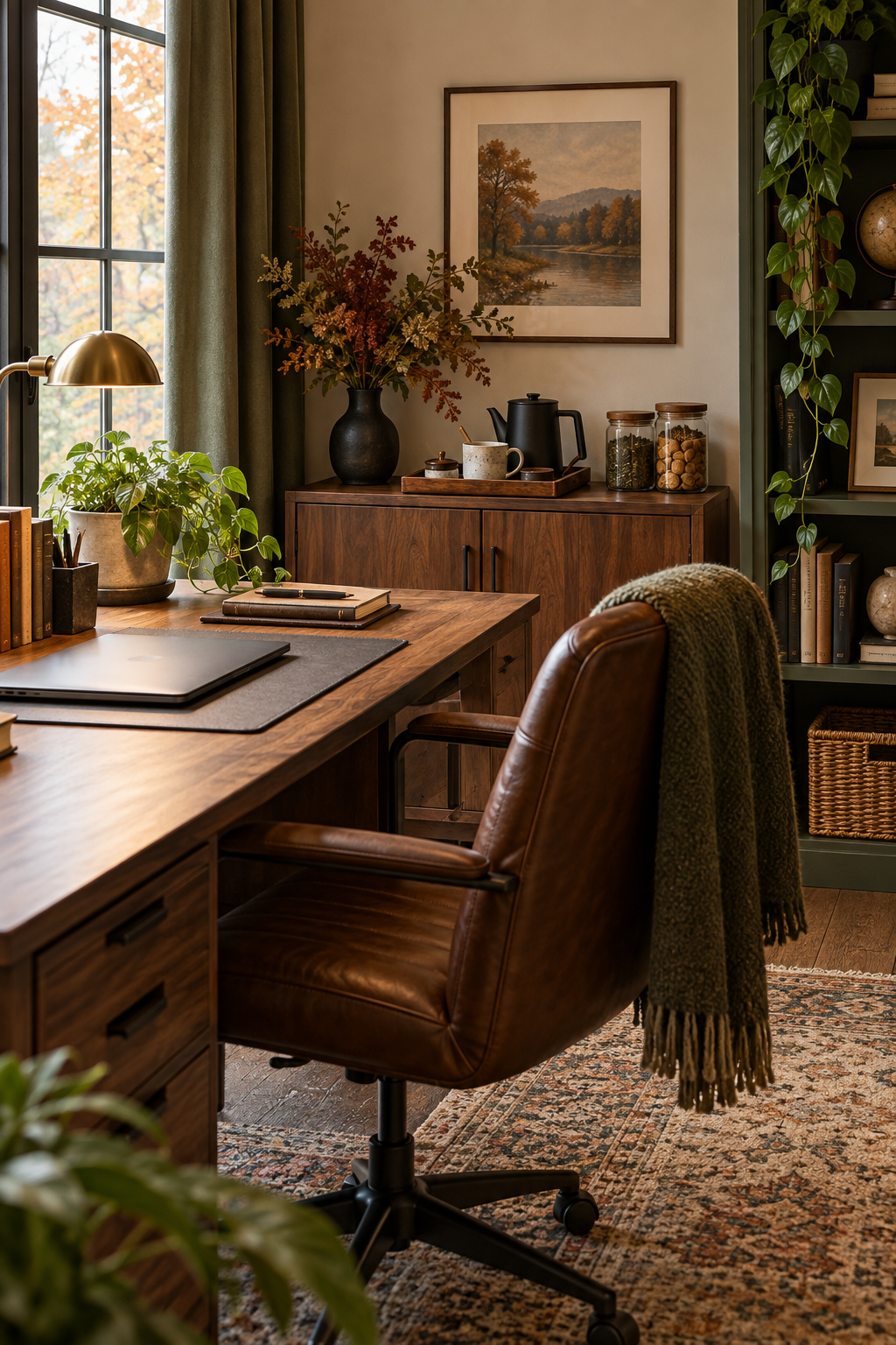 Safe cozy beverage corner in home office