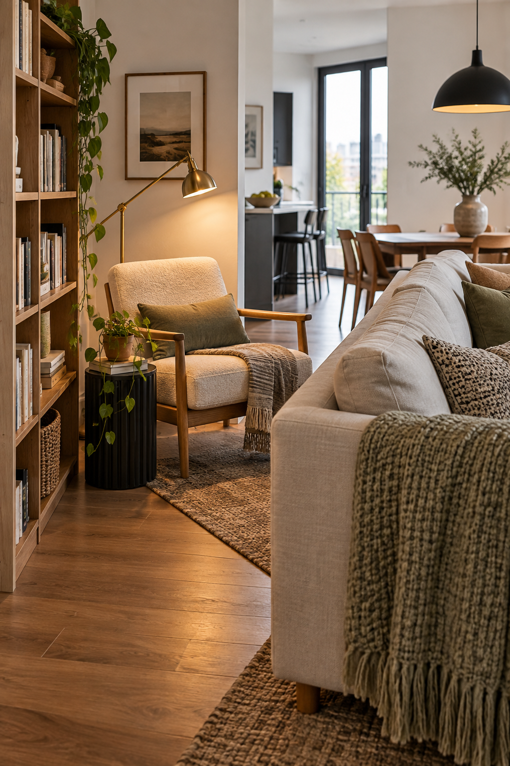 Create a Reading Nook behind the Sofa