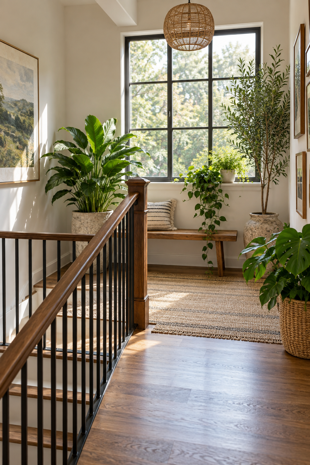 Style Plants along a Stair Landing