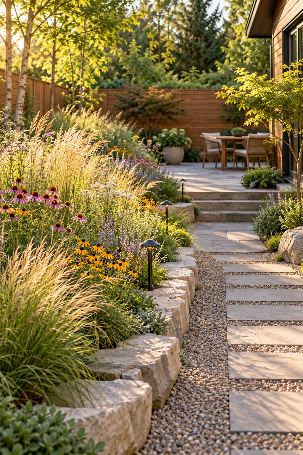 Create a Mini Meadow Strip in a small backyard garden