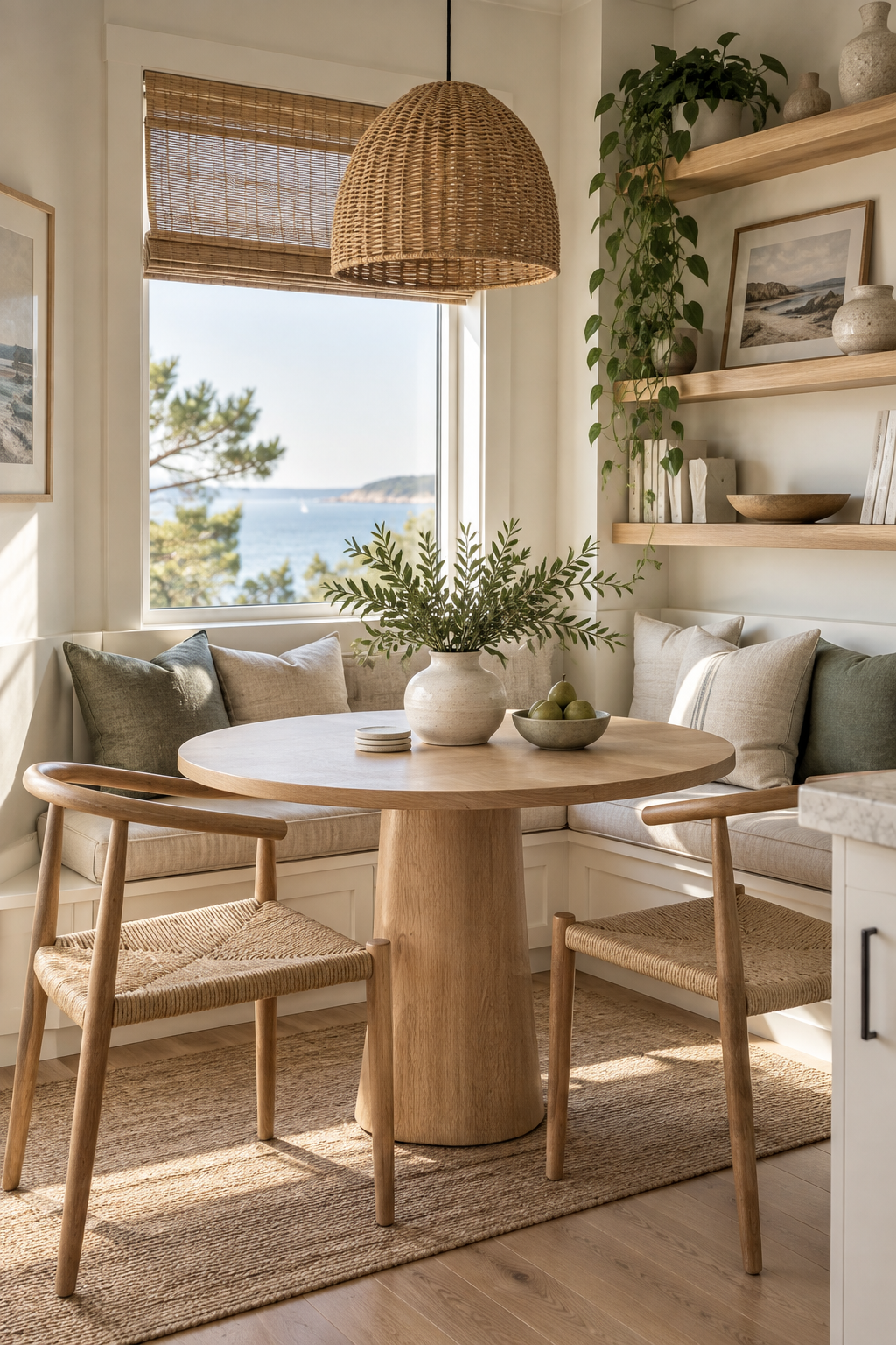Create a Coastal Dining Nook with Pale Wood