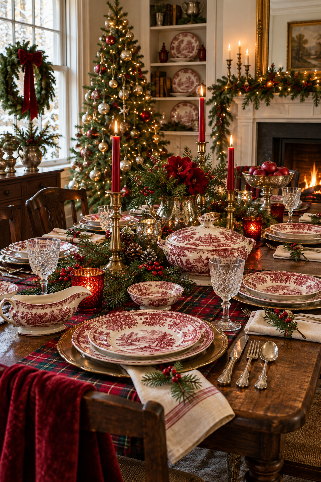 Add Red Transferware to the Holiday Table