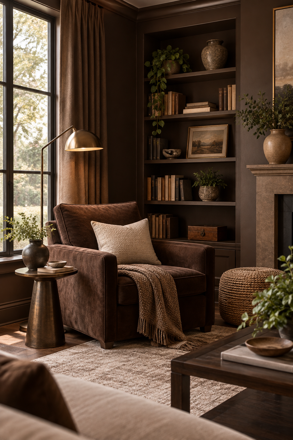 Create a Chocolate Brown Reading Corner