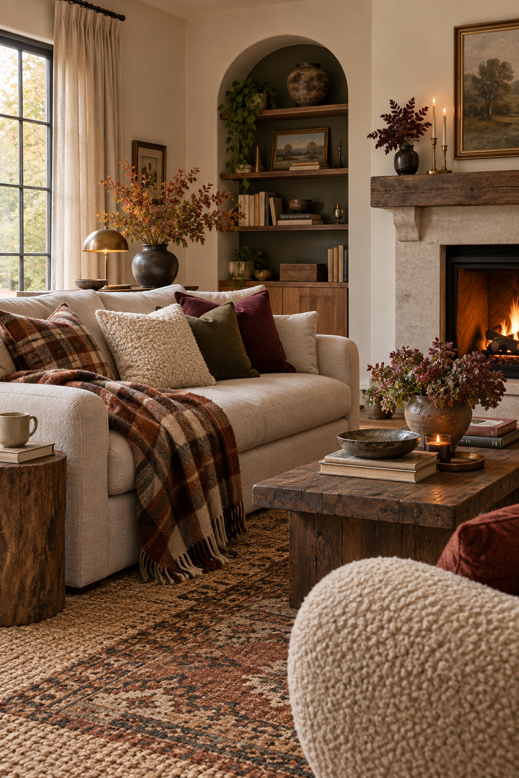 Earthy terracotta fall living room