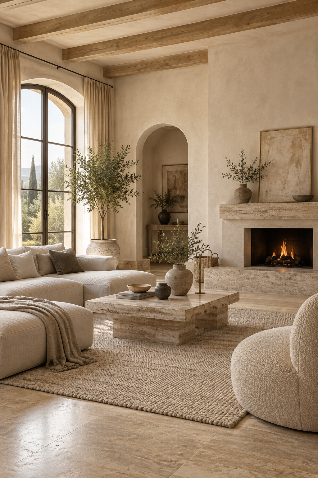 Use Travertine and Plaster-Look Finishes
