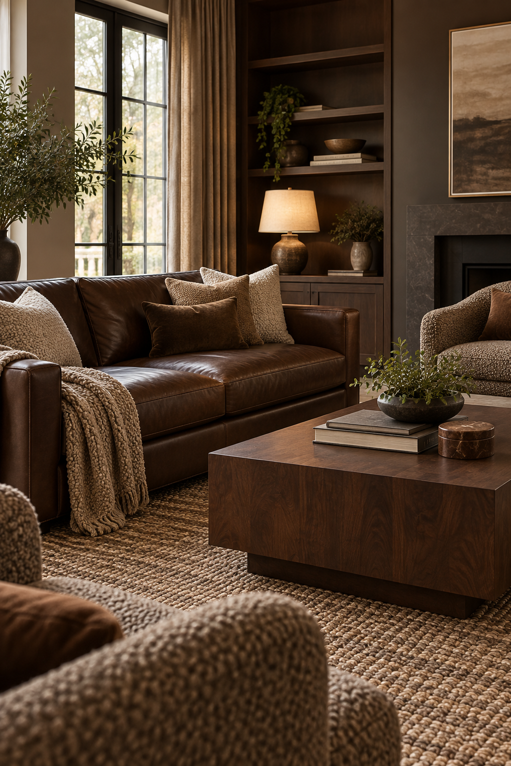 Mix Smooth Leather with Nubby Textiles