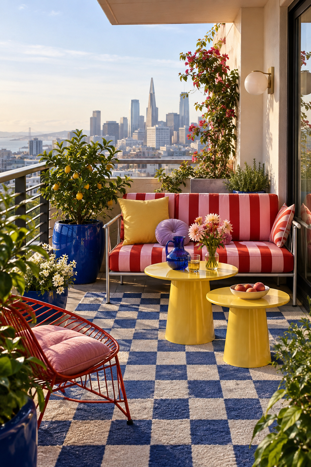 Colorful FunHaus balcony