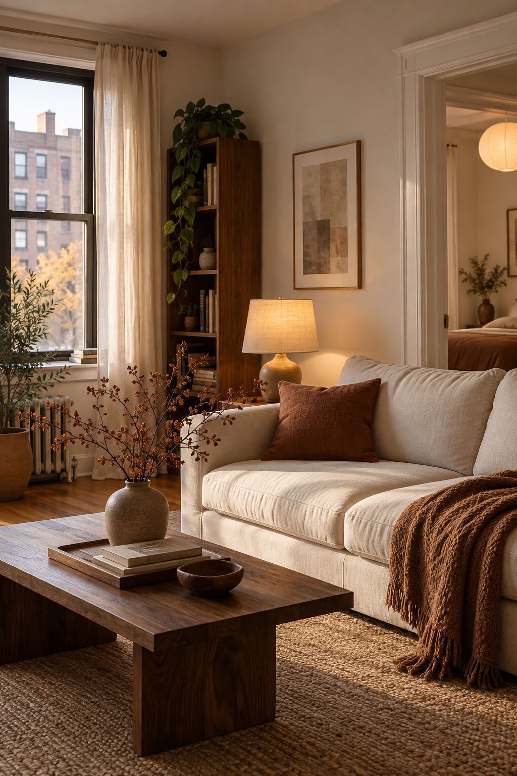 Refined farmhouse fall apartment decor