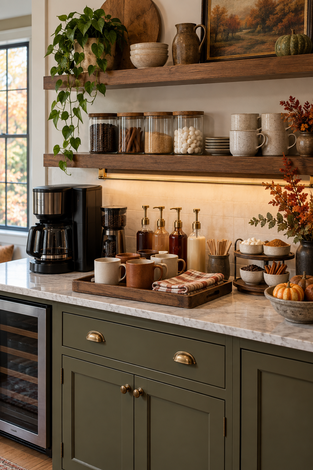 Guest ready autumn beverage bar