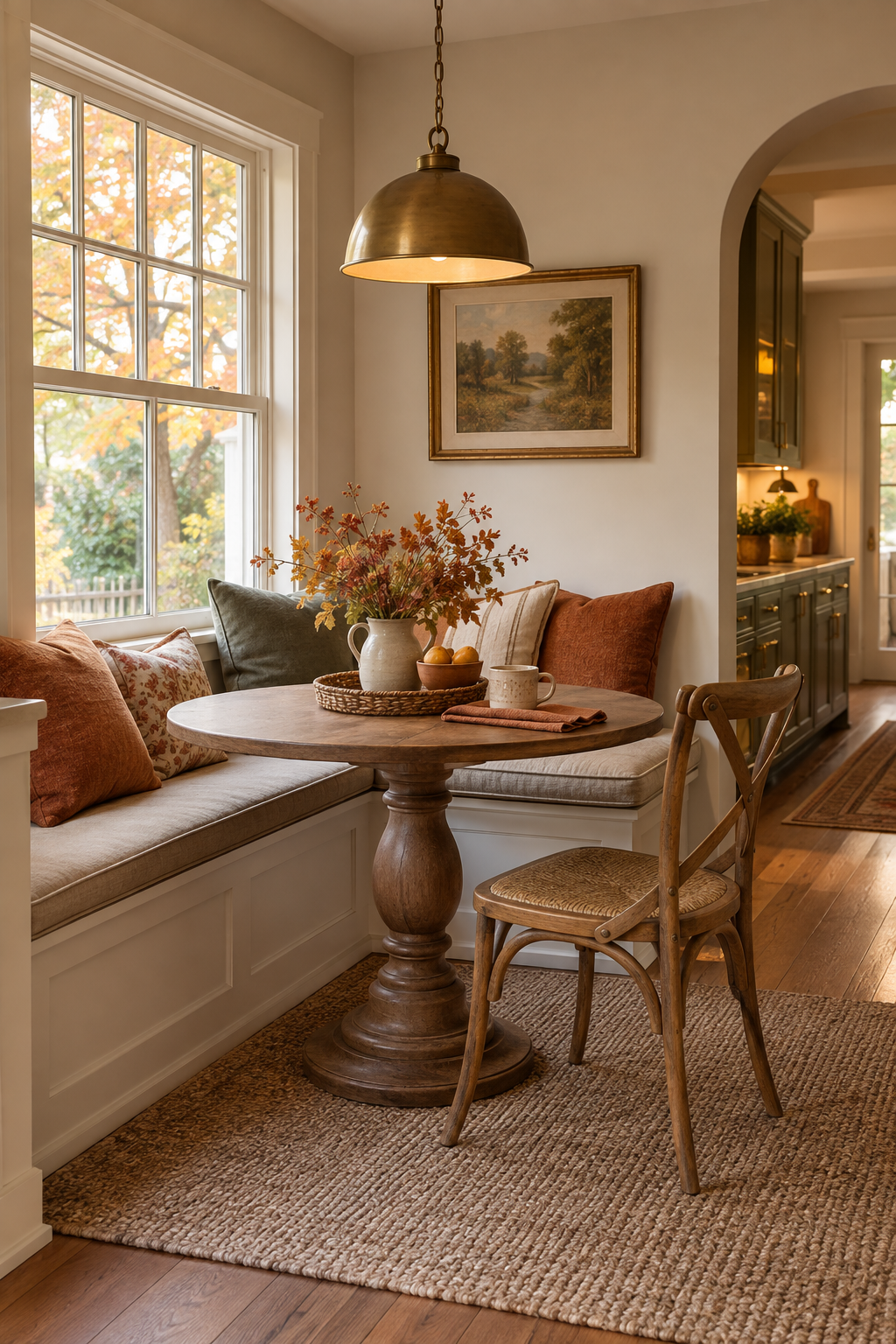 Cozy fall breakfast nook