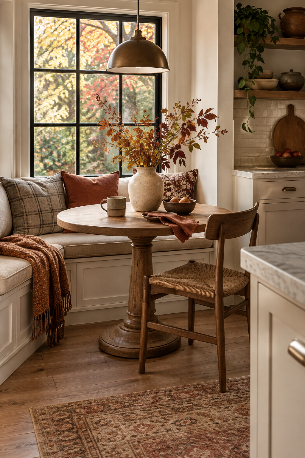 Cozy fall breakfast nook