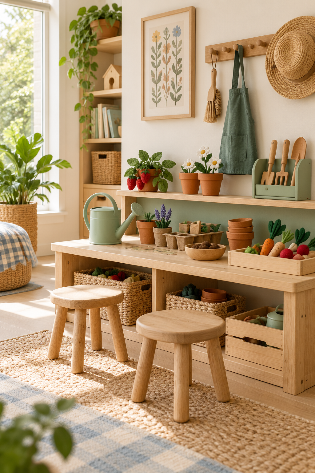 Set Up a Gardening Play Station in a stylish screen-free playroom