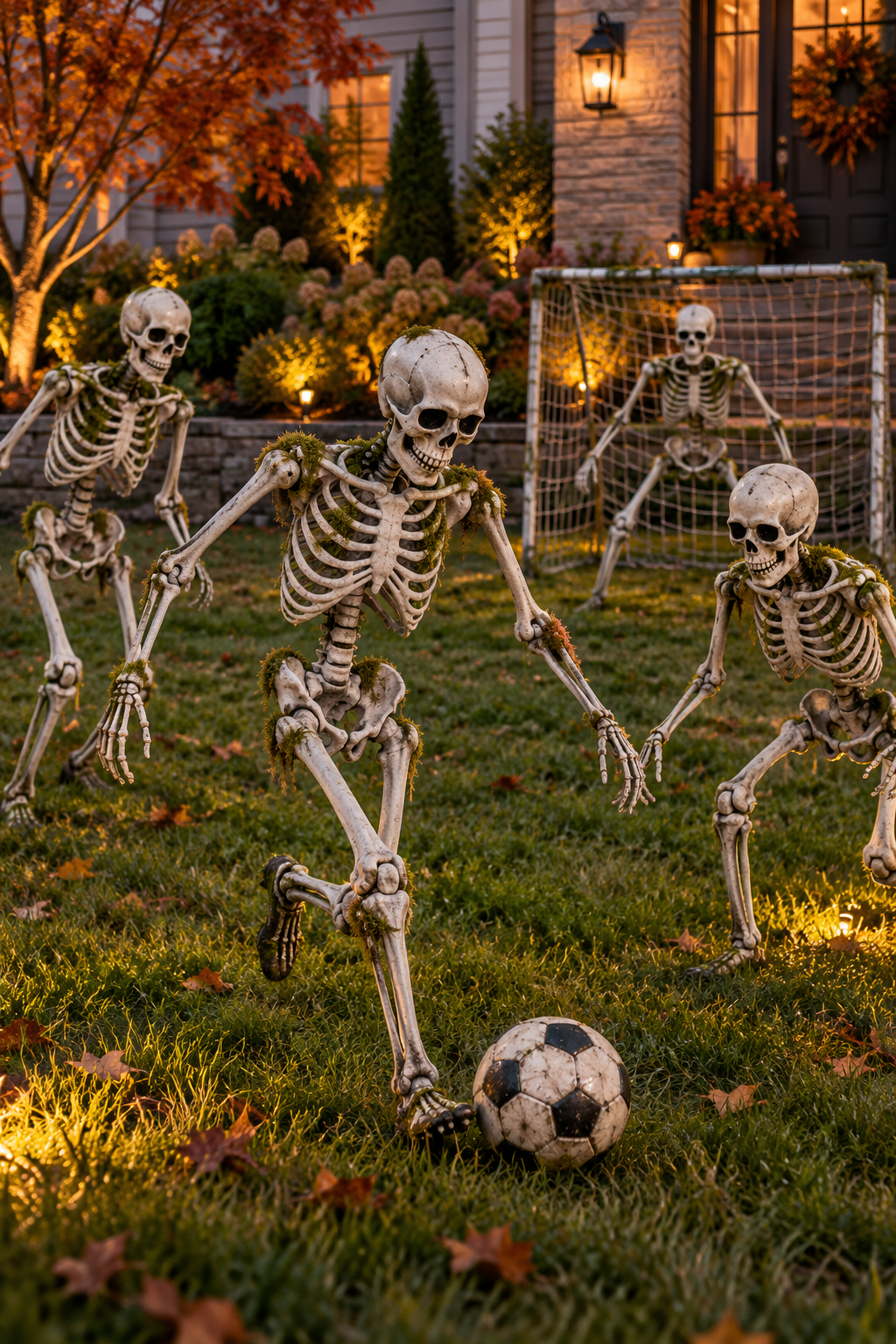 Create a Skeleton Photo Booth styled as skeleton yard display ideas