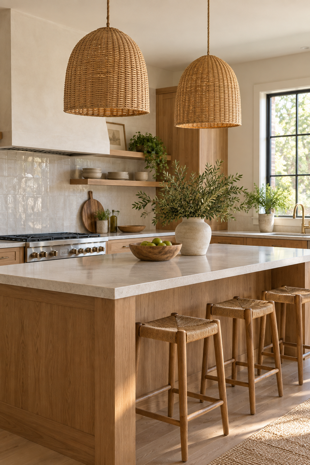 Warm a Modern Kitchen with Natural Fiber