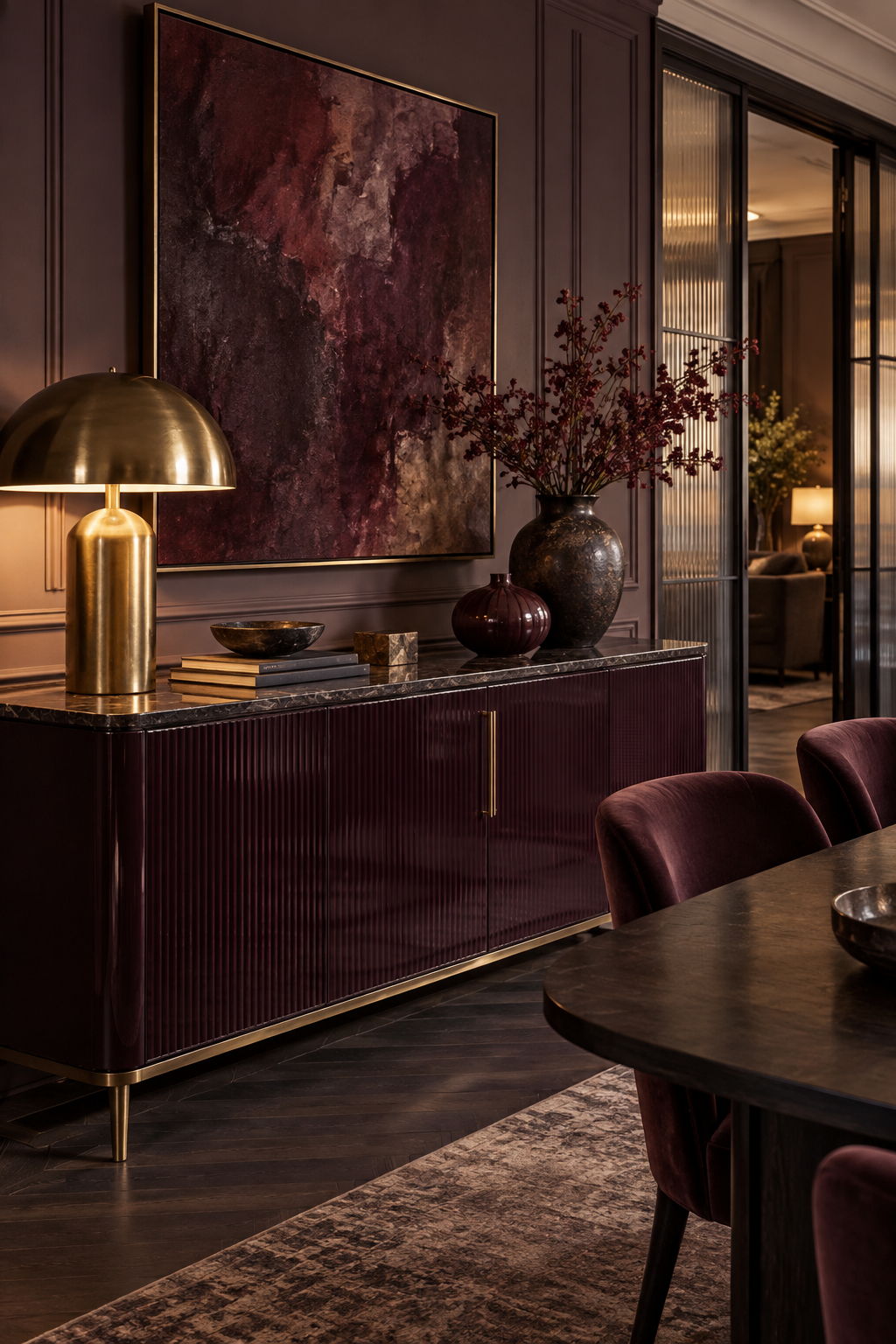 Plum Noir style a bedroom vanity