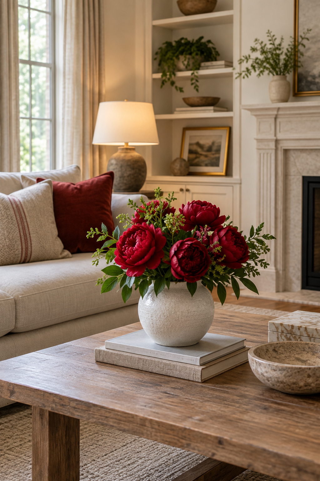 Style Red Flowers as a Temporary Accent