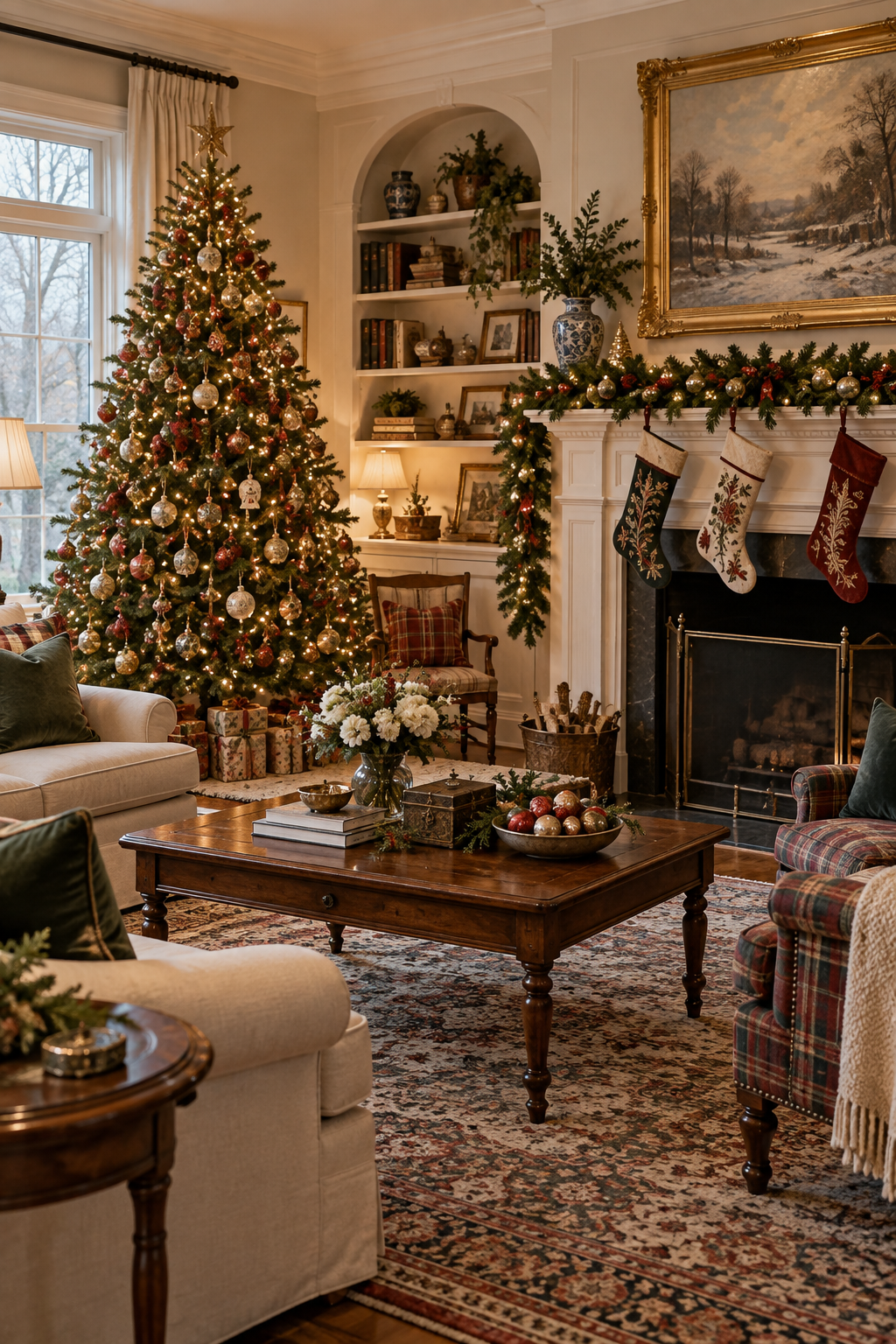 Give a Traditional Room a Collected Holiday Look