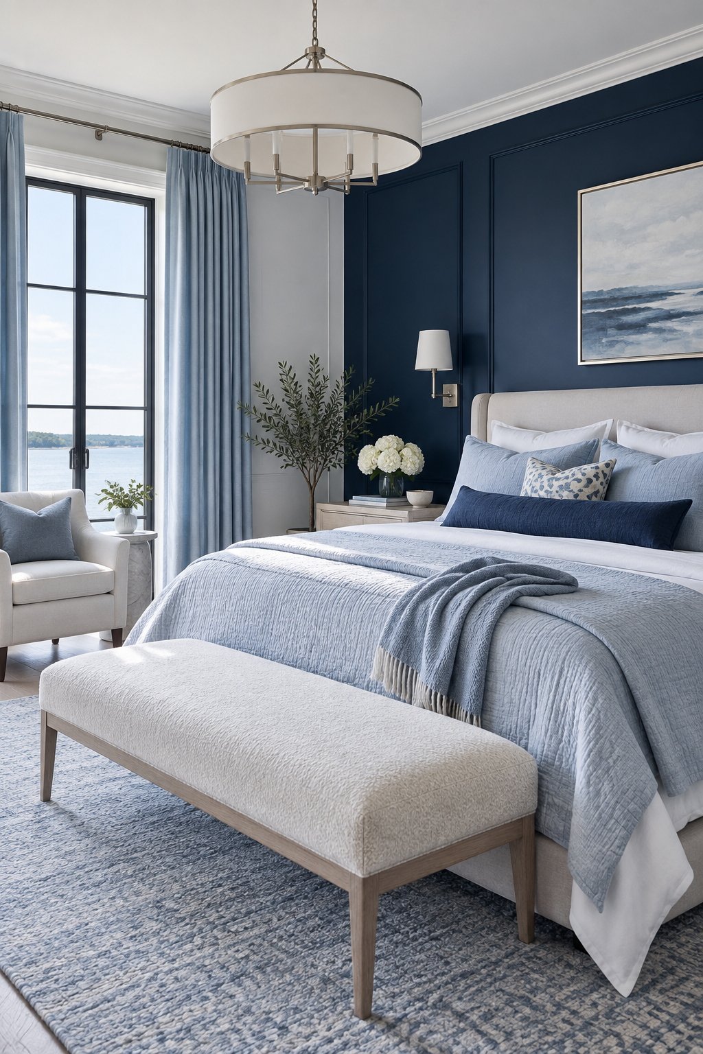 Cool Blue create a sideboard vignette
