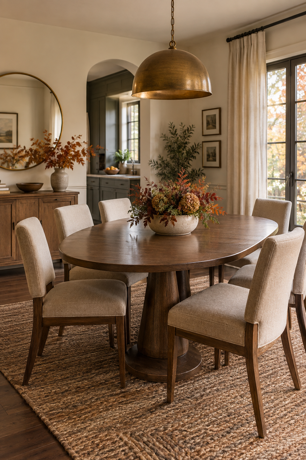 Family friendly cozy fall dining room