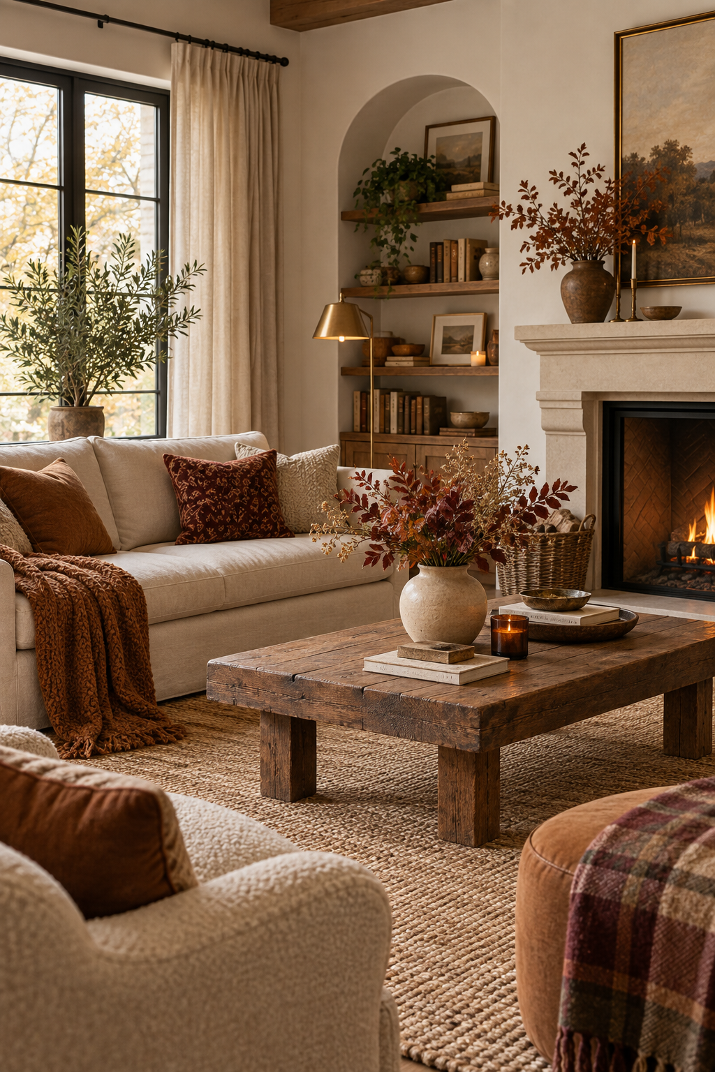 Candlelit fall living room
