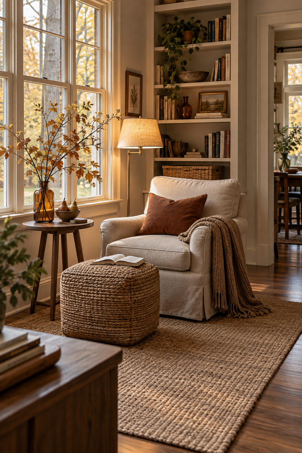 No pumpkin fall reading nook decor