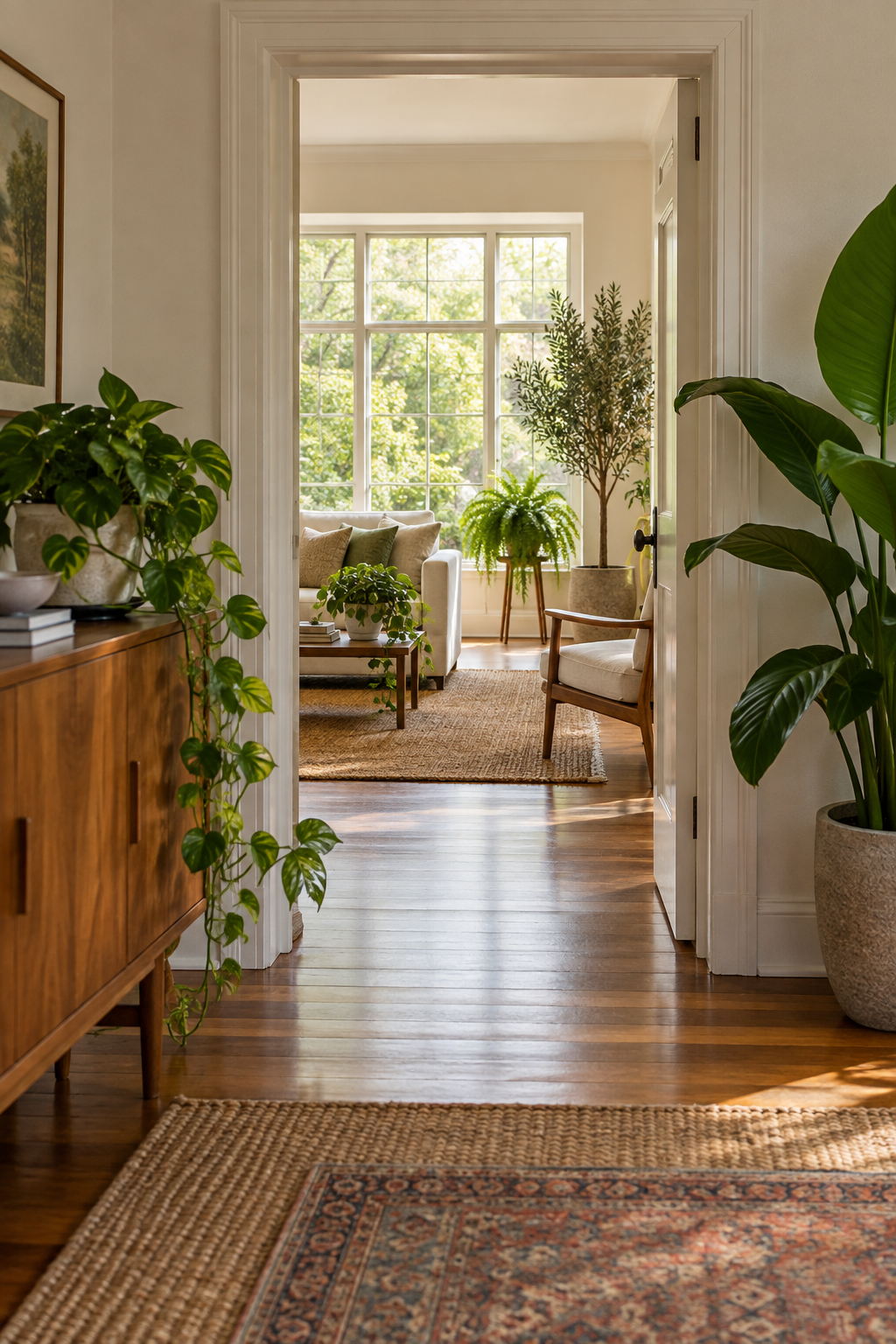 Create a Green View through Two Rooms