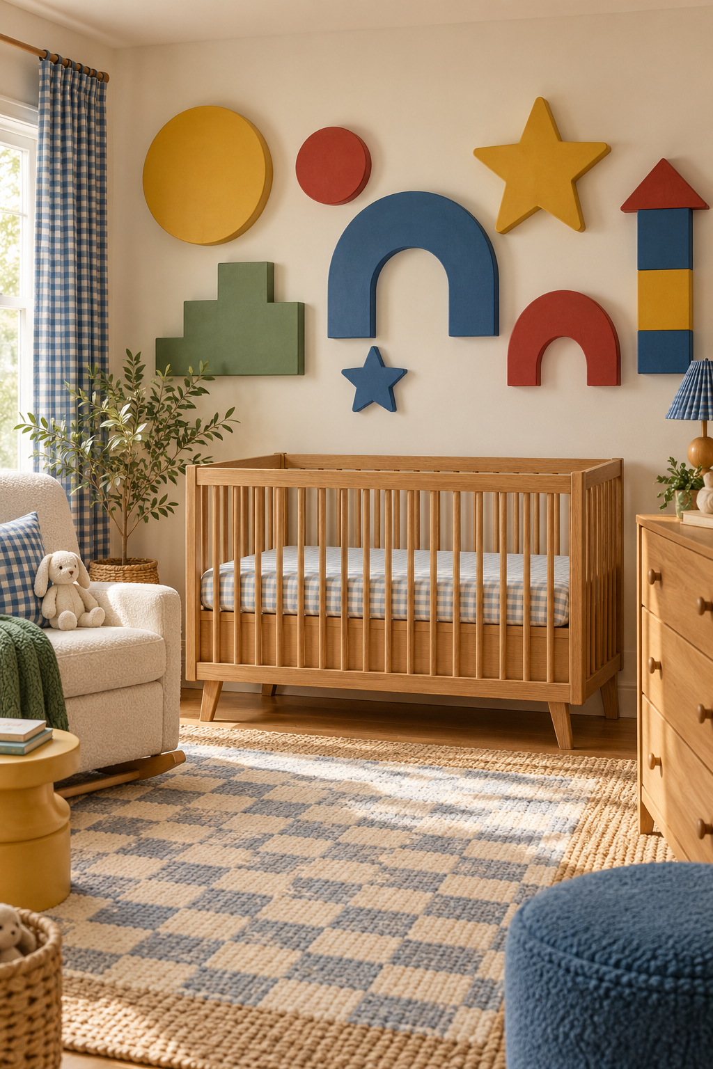 Use Retro Toy Shapes as Decor in a nostalgic 90s-inspired nursery