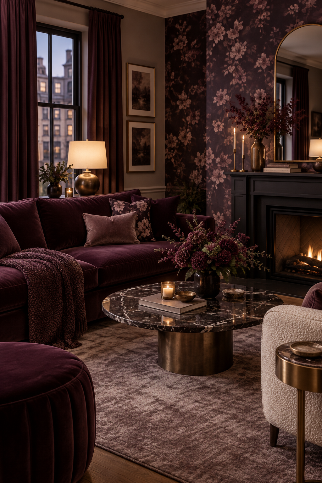 Plum Noir create a sideboard vignette