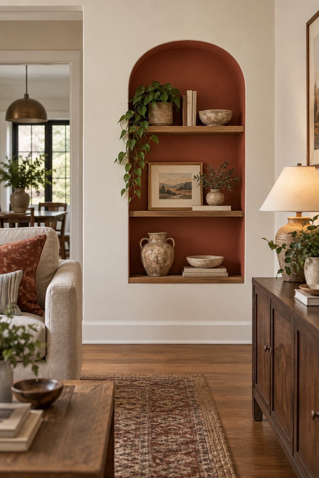Outline a Niche with Muted Red Paint