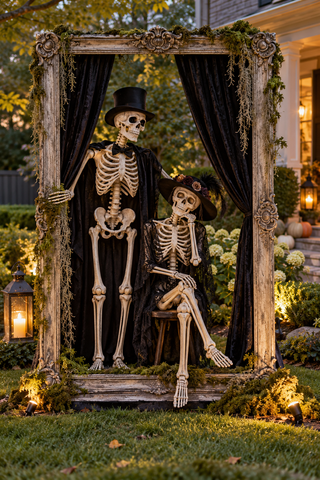 Light the Display in Layers styled as skeleton yard display ideas