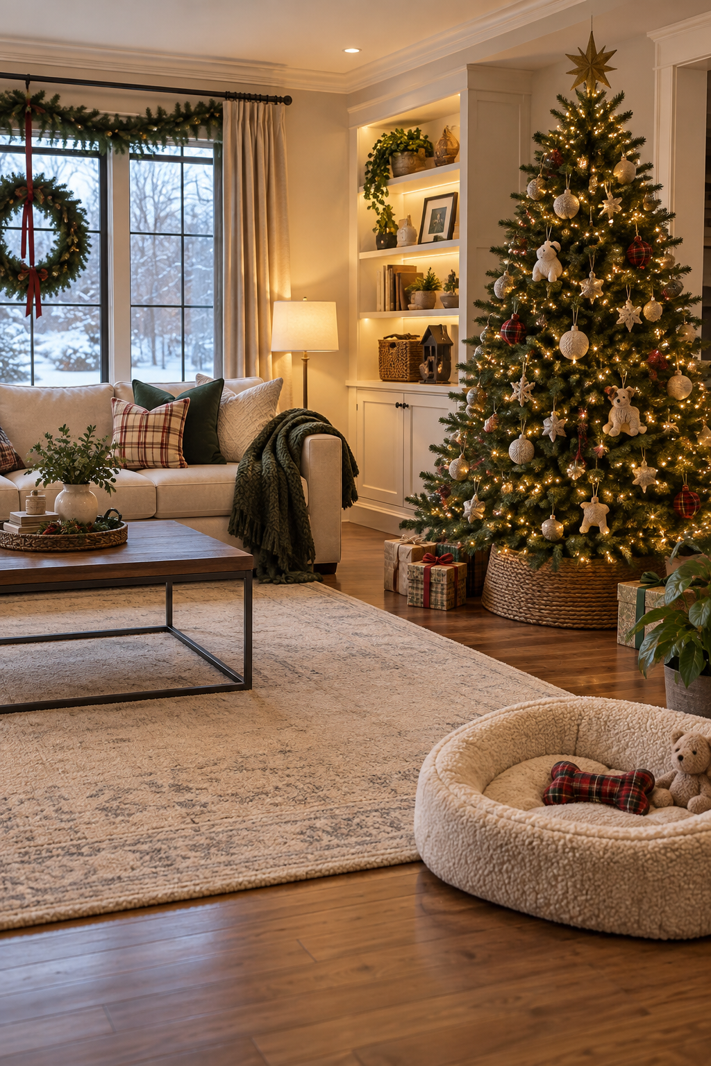 Design a Pet Friendly Christmas Living Room