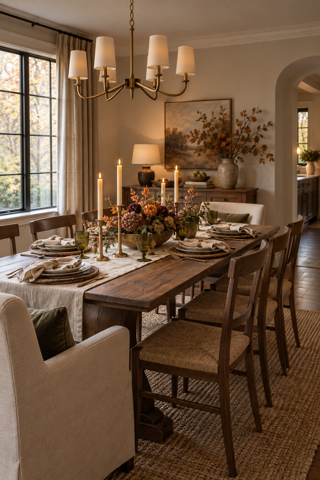 Fall dining room transitioning to Thanksgiving
