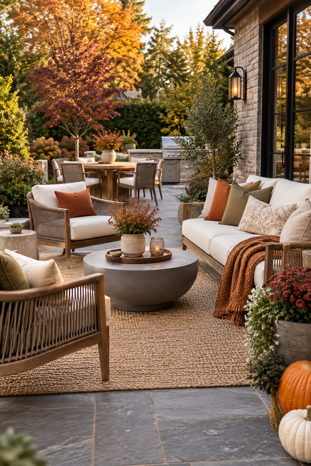 Family friendly fall patio layout